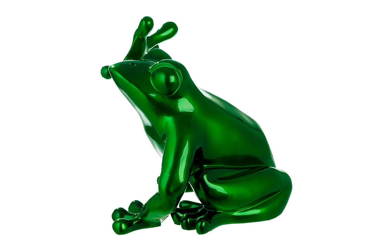 Resin figuur 'kikker' in groen - groot formaat sculptuur