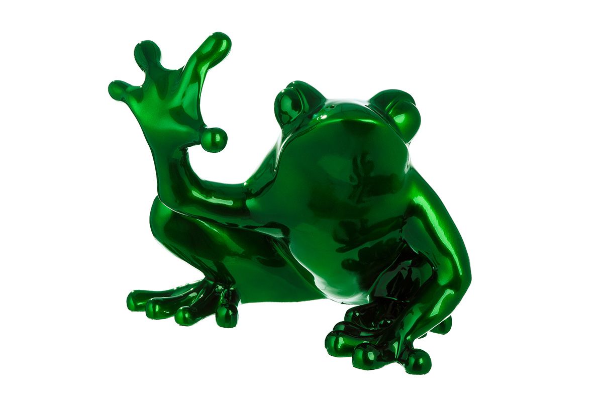 Kunstharzfigur Frosch in grün – Großformatige Skulptur