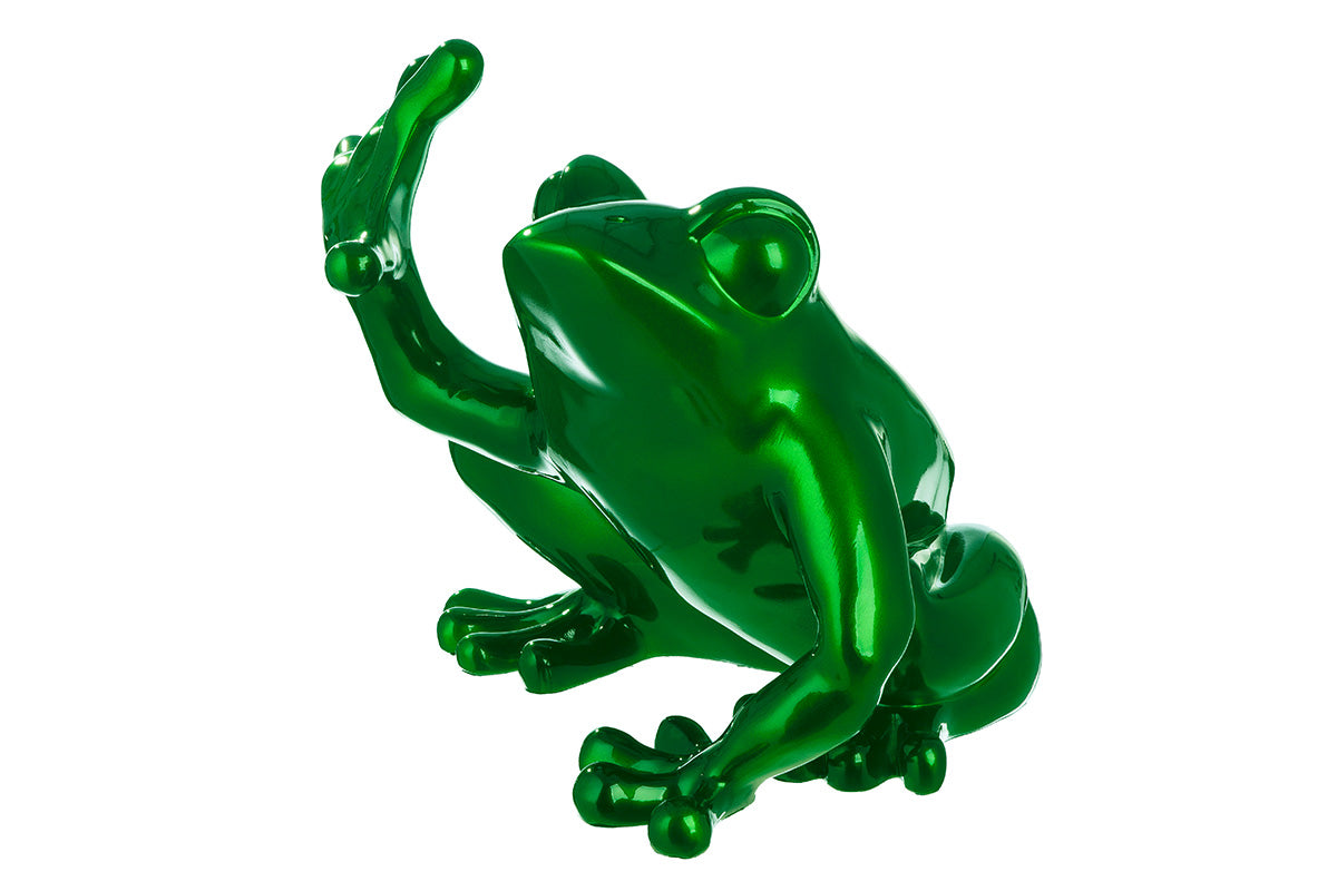 Kunstharzfigur Frosch in grün – Großformatige Skulptur