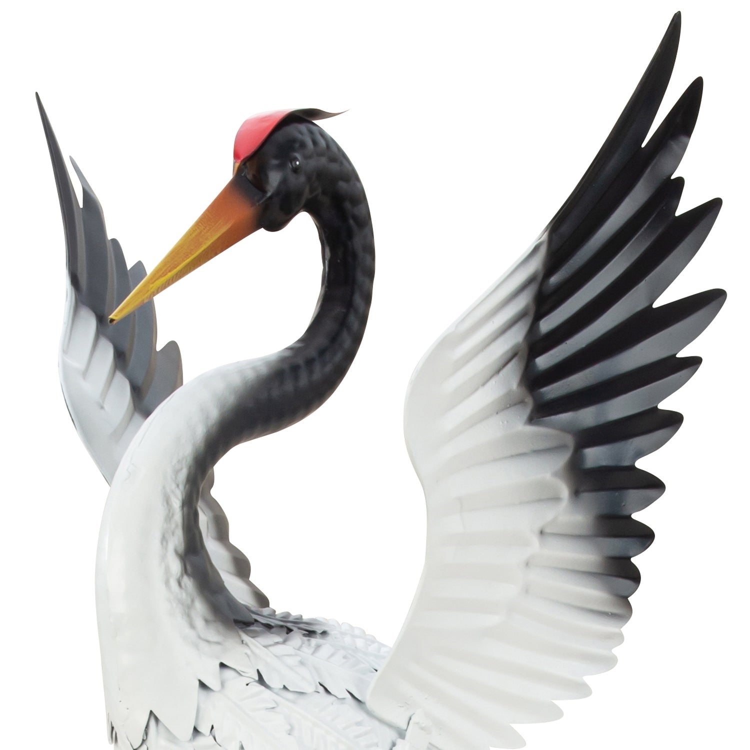 Metall Storch Federflug Gartenfigur stehend 82 cm