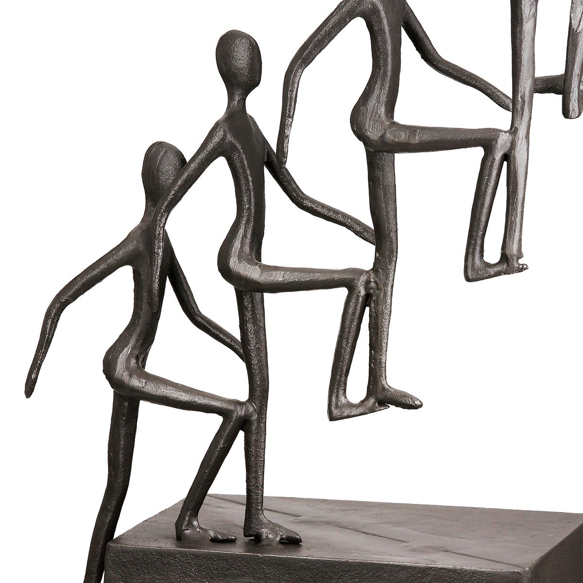 Skulptur Get Up Together aus Eisen mit Spruchkarte