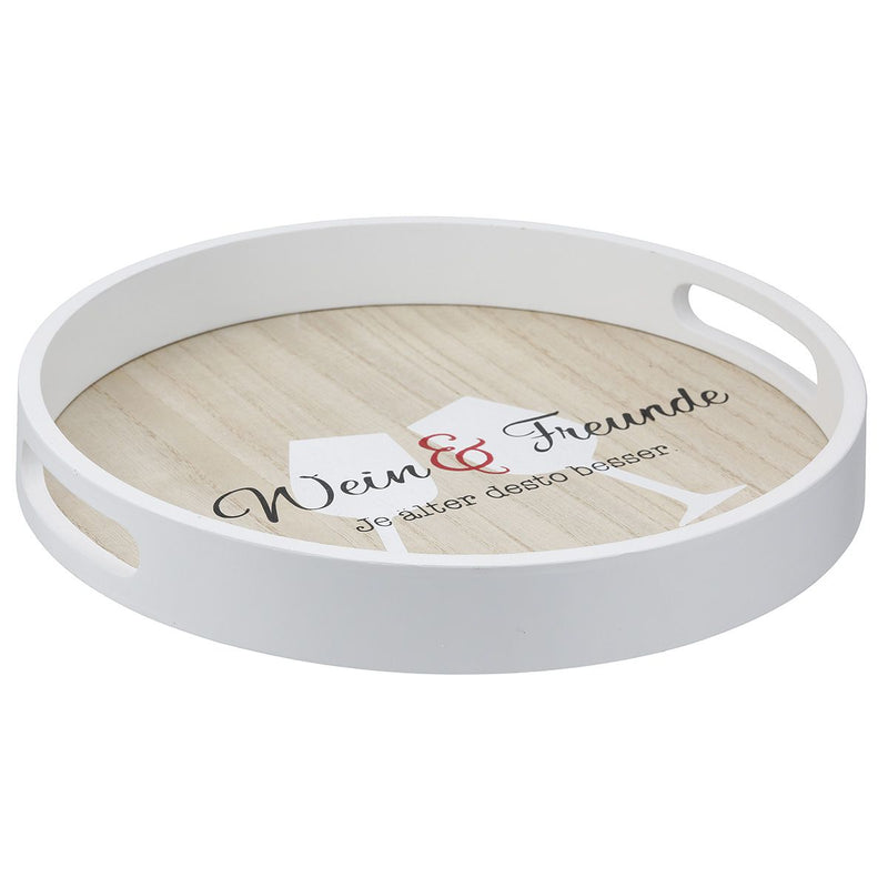 Wine Festival Tray Set - Round - 2-piece - With Saying