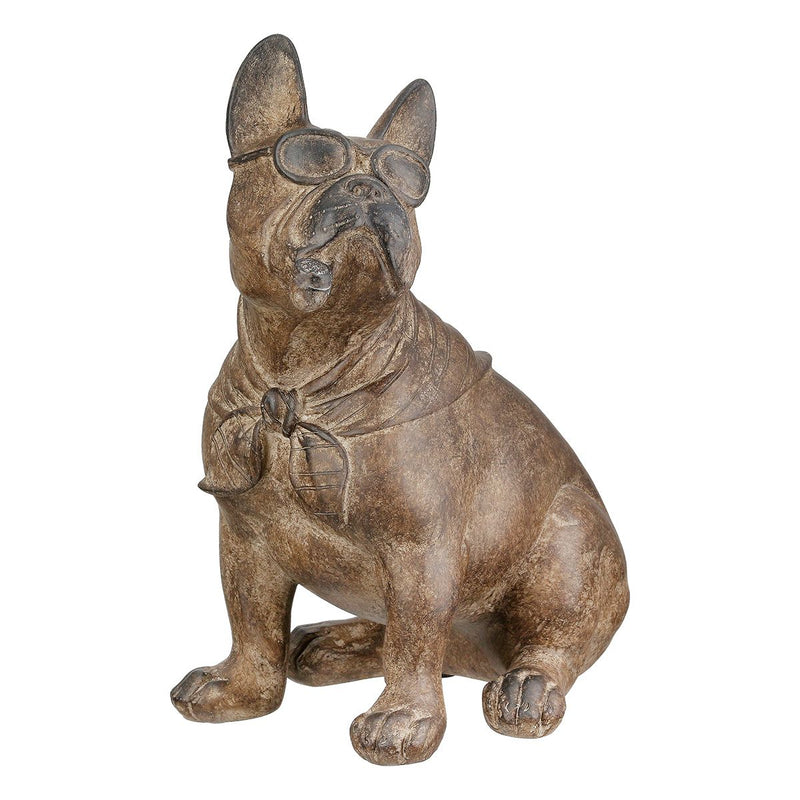 2er Set Bulldoggen Figuren Poly Braun 24 cm