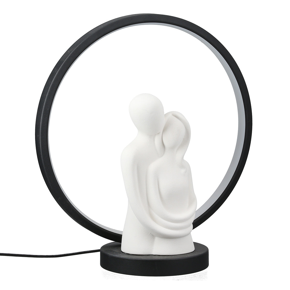 LED Dekoobjekt Verbundenheit Paar schwarz weiß 32 cm