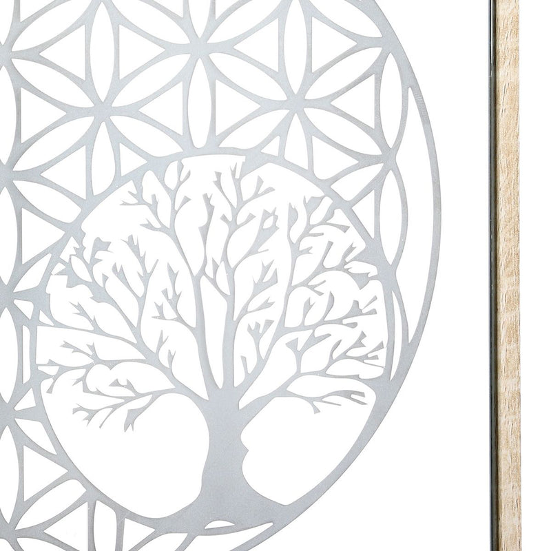 LED mirror image Golden Tree with tree of life and flower of life