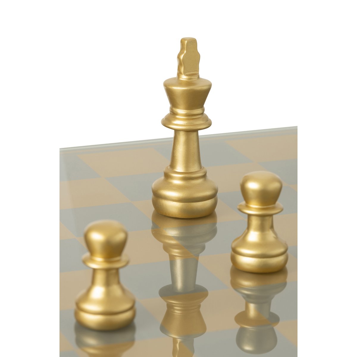 Schachset Gold Polyresin Luxus Deko Schachbrett 61cm