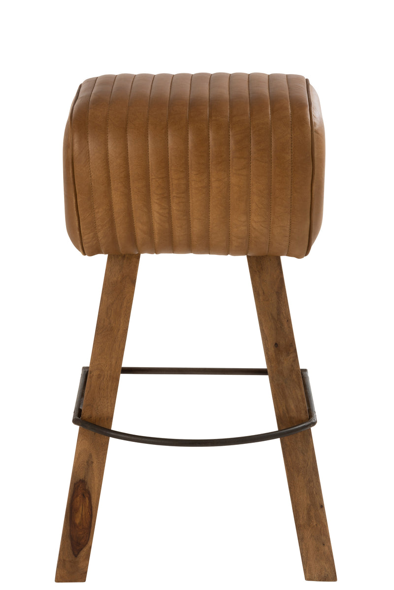 Fitness meets elegance The gym stool made of leather and mango tree wood
