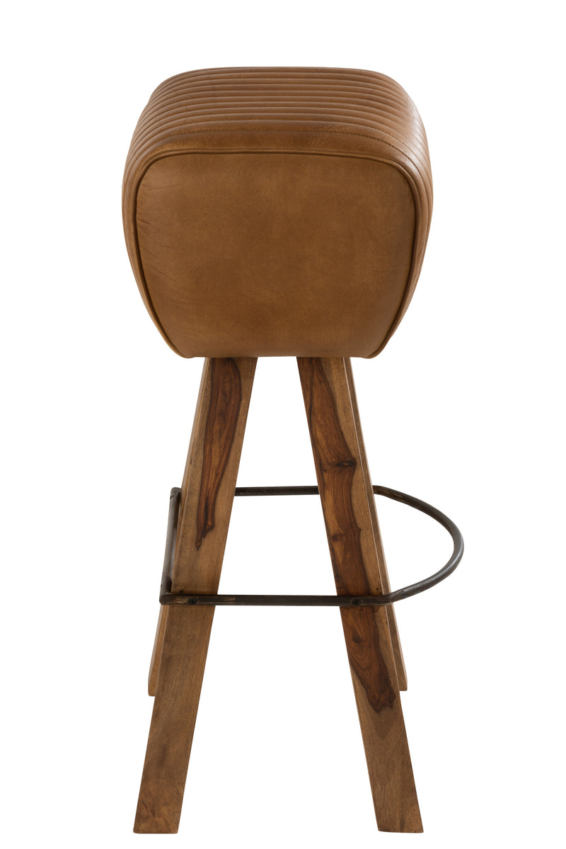 Fitness meets elegance The gym stool made of leather and mango tree wood