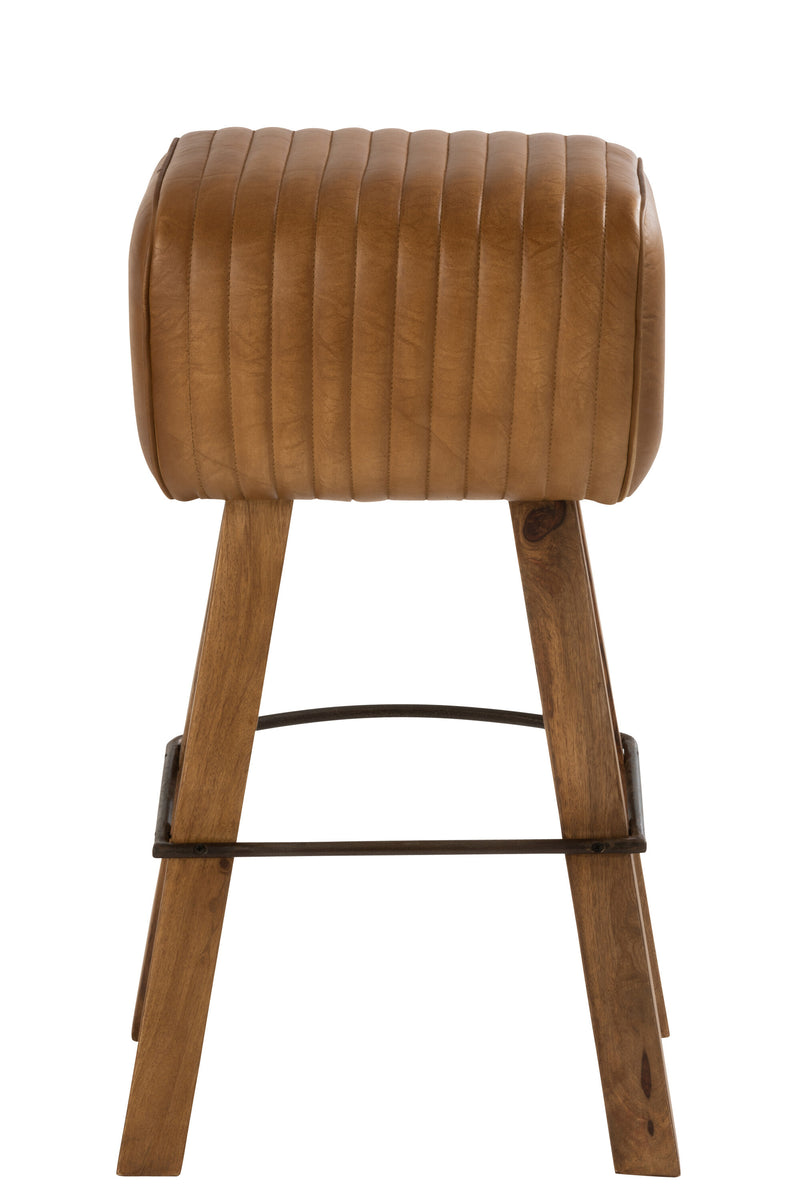 Fitness meets elegance The gym stool made of leather and mango tree wood