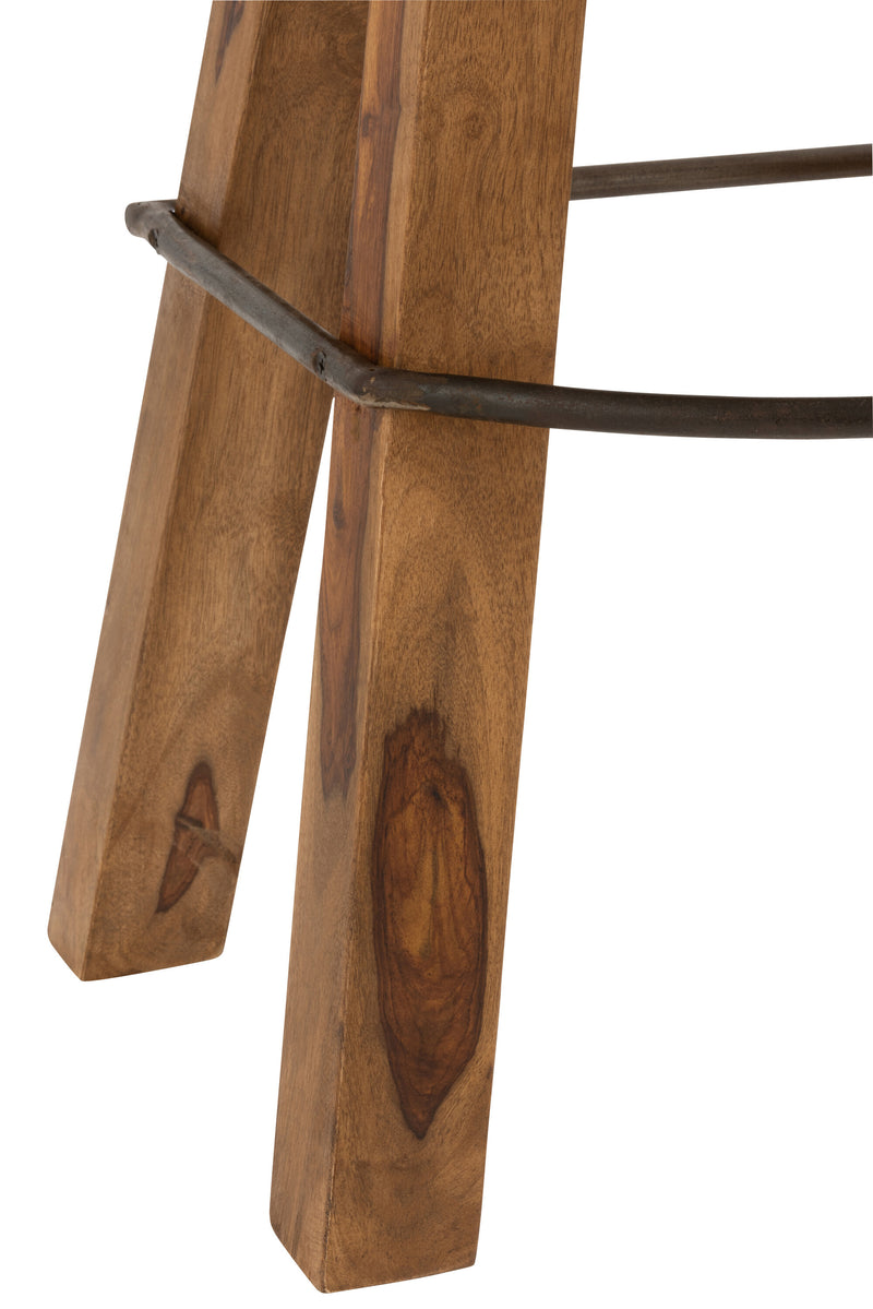 Fitness meets elegance The gym stool made of leather and mango tree wood