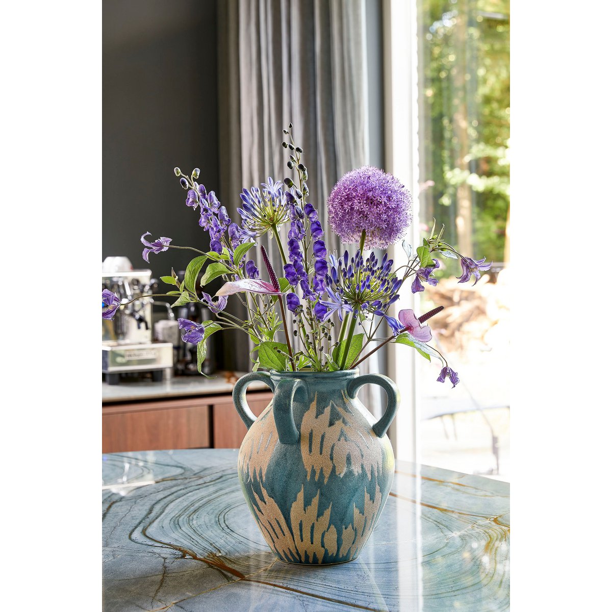 Caldo Vase – L28 x B28 x H36 cm – Keramik – Dunkelblau