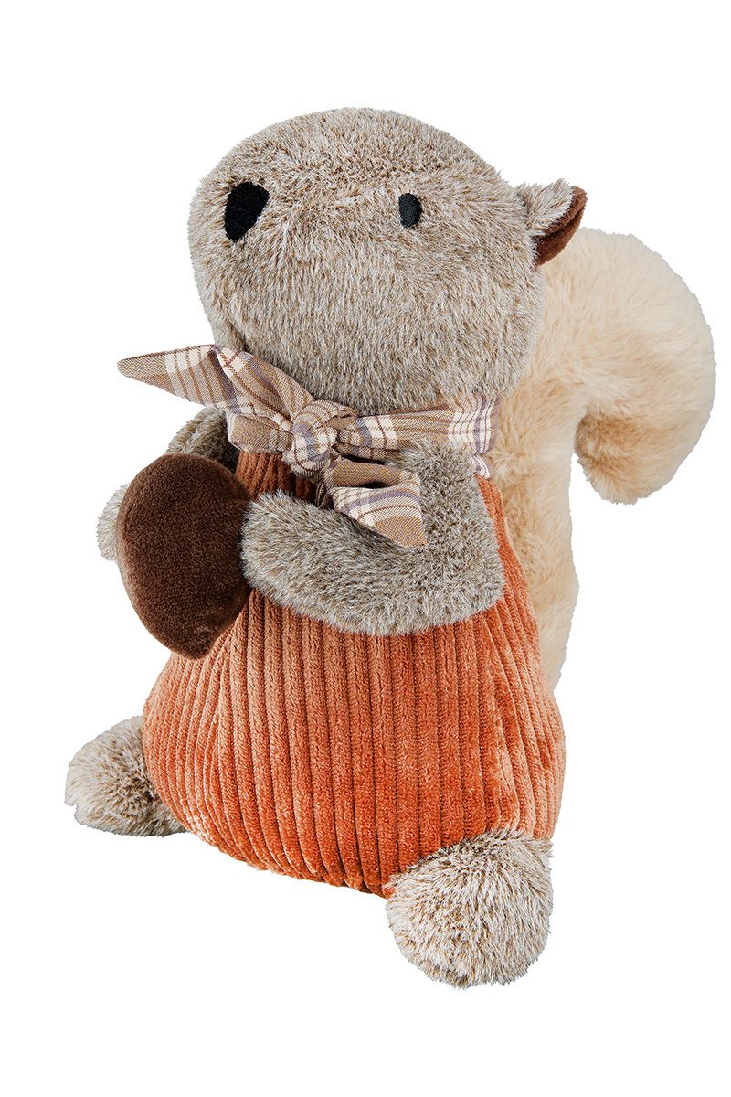 Set of 3 doorstops forest animal trio squirrel, moose and fox in natural colors and orange