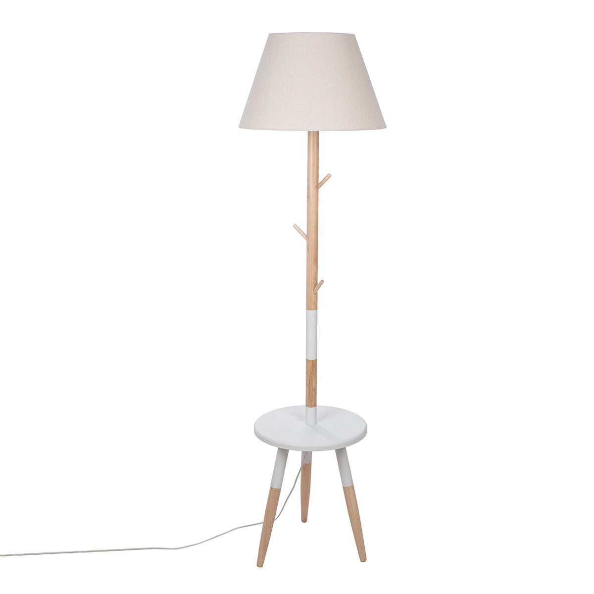 Haderup Stehleuchte mit Tisch und Haken Holz Naturfarben 159cm
