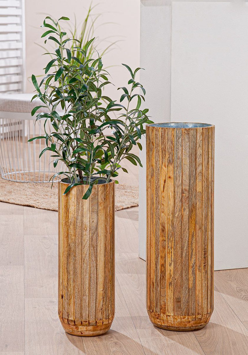 Planter set Selene XXL made of mango wood