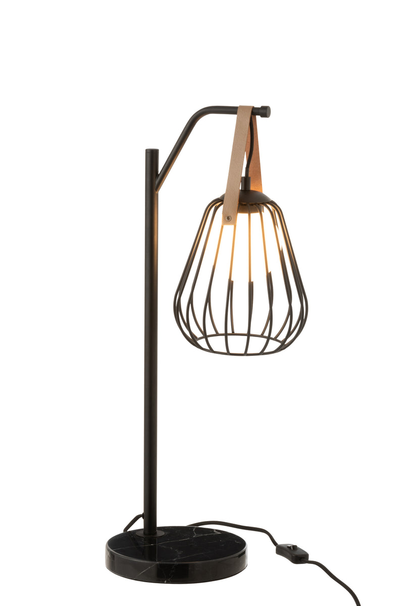 Elegante Tischlampe Ignes im 2er-Set Stahl/Marmor Schwarz – Modernes Design & Hochwertige Verarbeitung