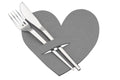 Set of 12 heart cutlery bags made of felt – red, beige or grey