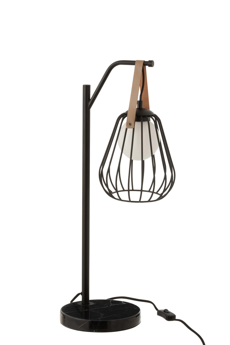 Elegante Tischlampe Ignes im 2er-Set Stahl/Marmor Schwarz – Modernes Design & Hochwertige Verarbeitung