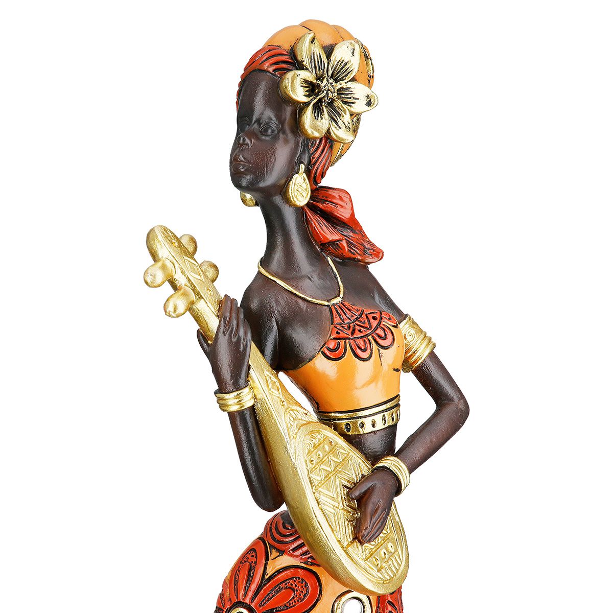Figurenset African Beat Frauen Musik Deko Kunstharz braun orange