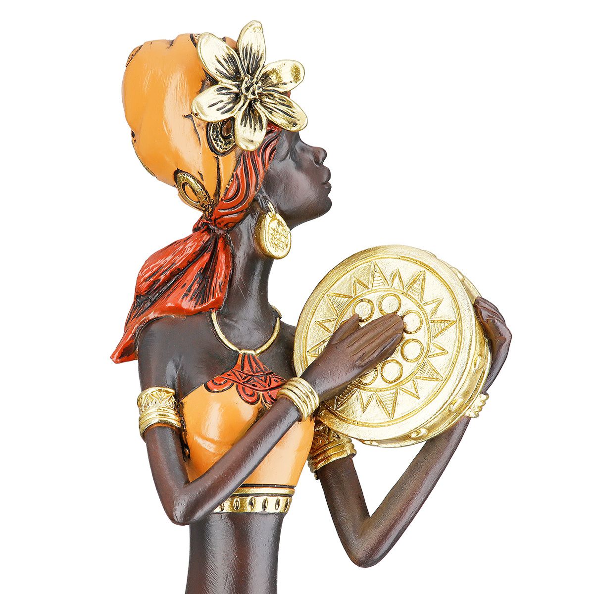 Figurenset African Beat Frauen Musik Deko Kunstharz braun orange