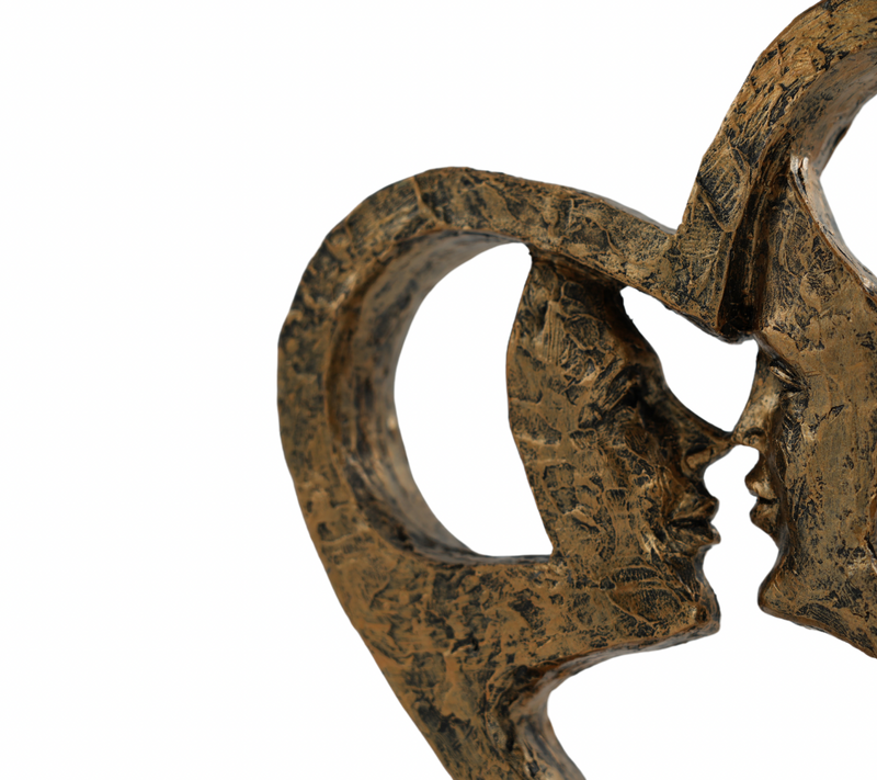 Skulptur Ewige Liebe Gold Liebende Gesichter 21 cm