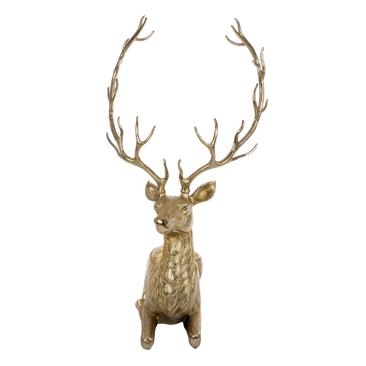 Hirschfigur Ralf Gold Deko Skulptur aus Aluminium 142cm