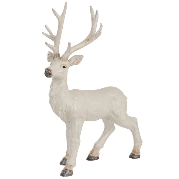 Elegant Standing Deer made of Magnesia - White