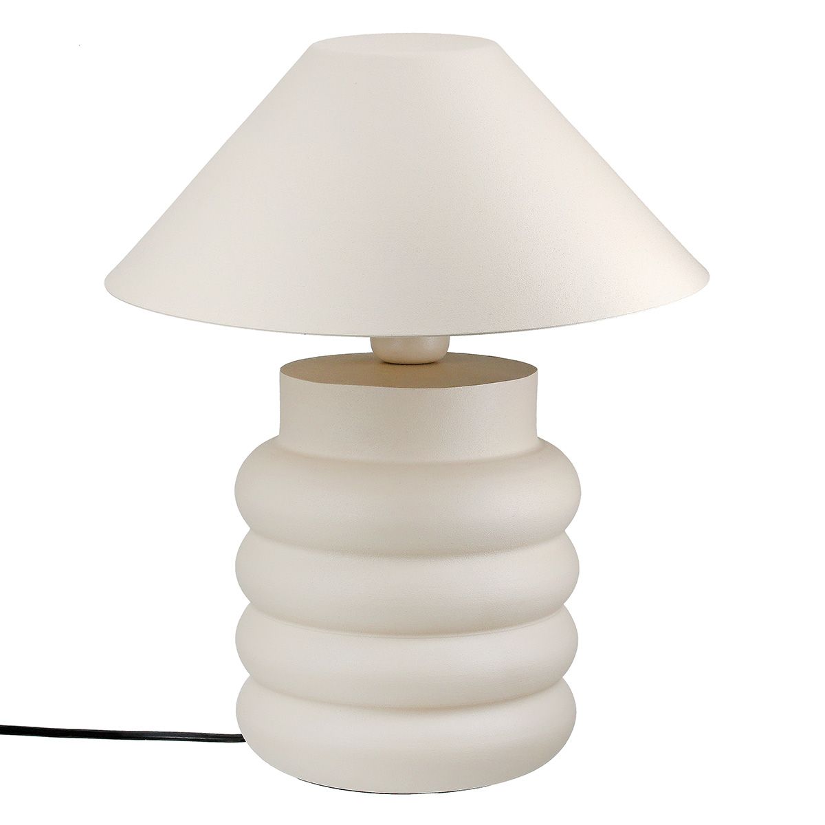 Tischleuchte Ripple aus Eisen in Creme