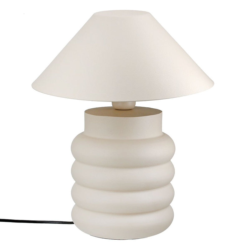 Tischleuchte Ripple aus Eisen in Creme