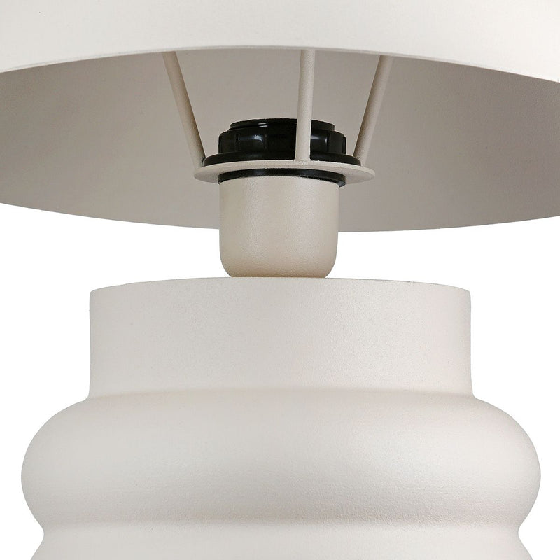 Tischleuchte Ripple aus Eisen in Creme