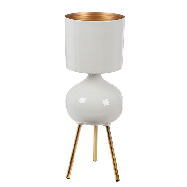 Glam plantenbak van metaal in de kleur wit