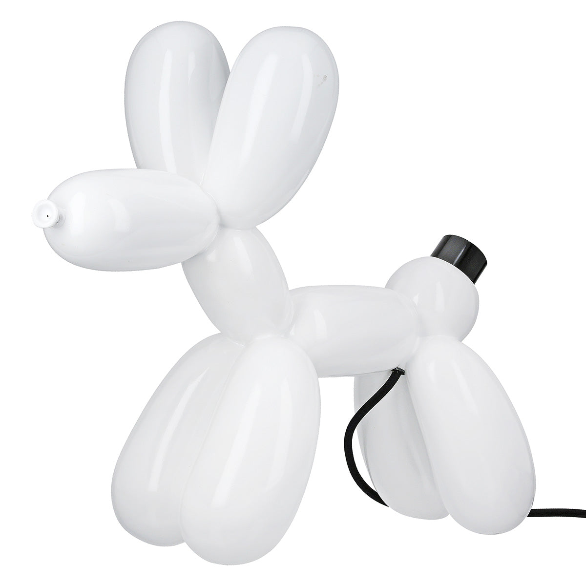 Tischleuchte Ballonhund Elio in Weiß oder Schwarz mit LED Schriftzug Love Home