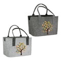 Felt bag Blütenzeit – Embroidered shopping bag with bird motif
