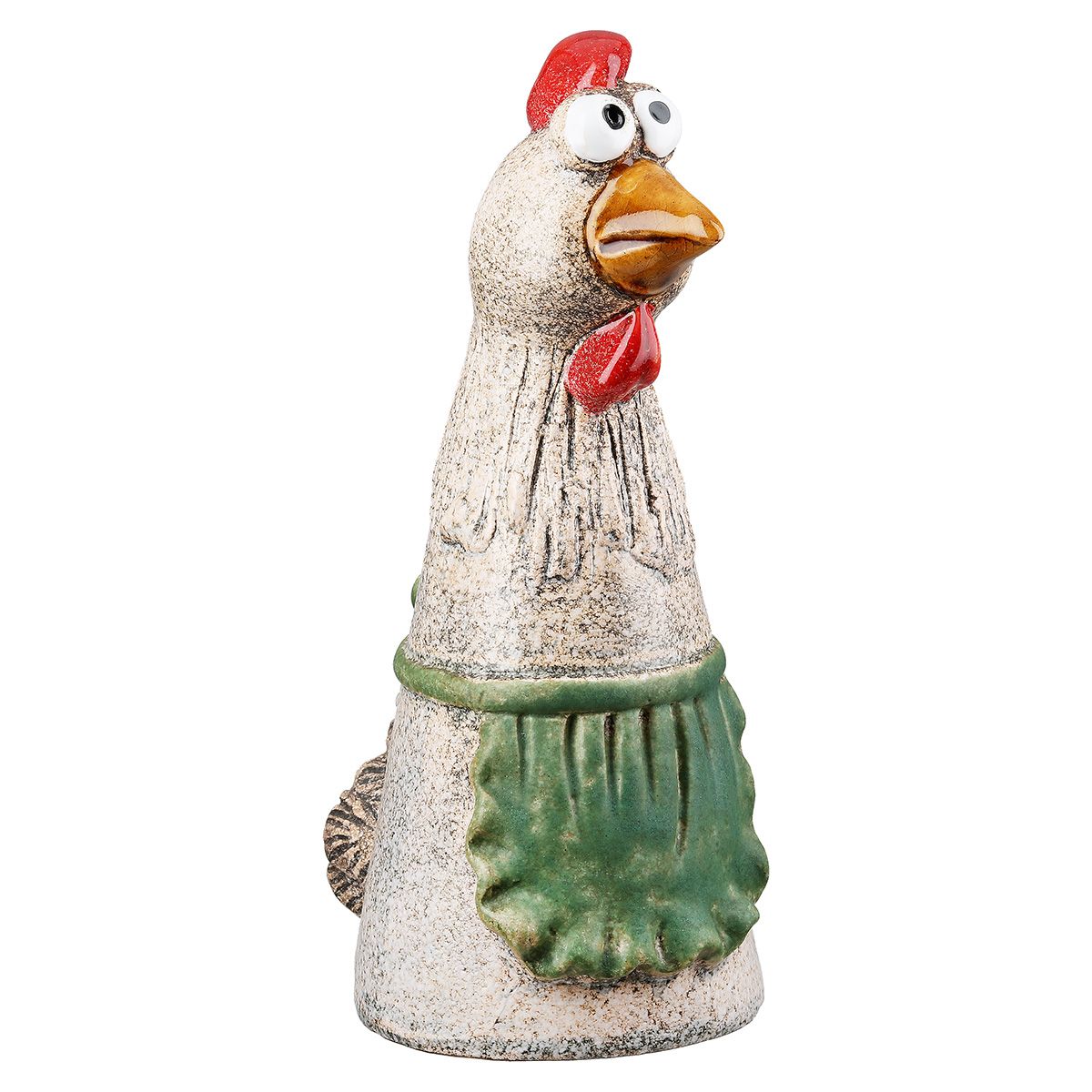 Set of 2 Hans &amp; Hilde fence stools – ceramic figures for garden fence