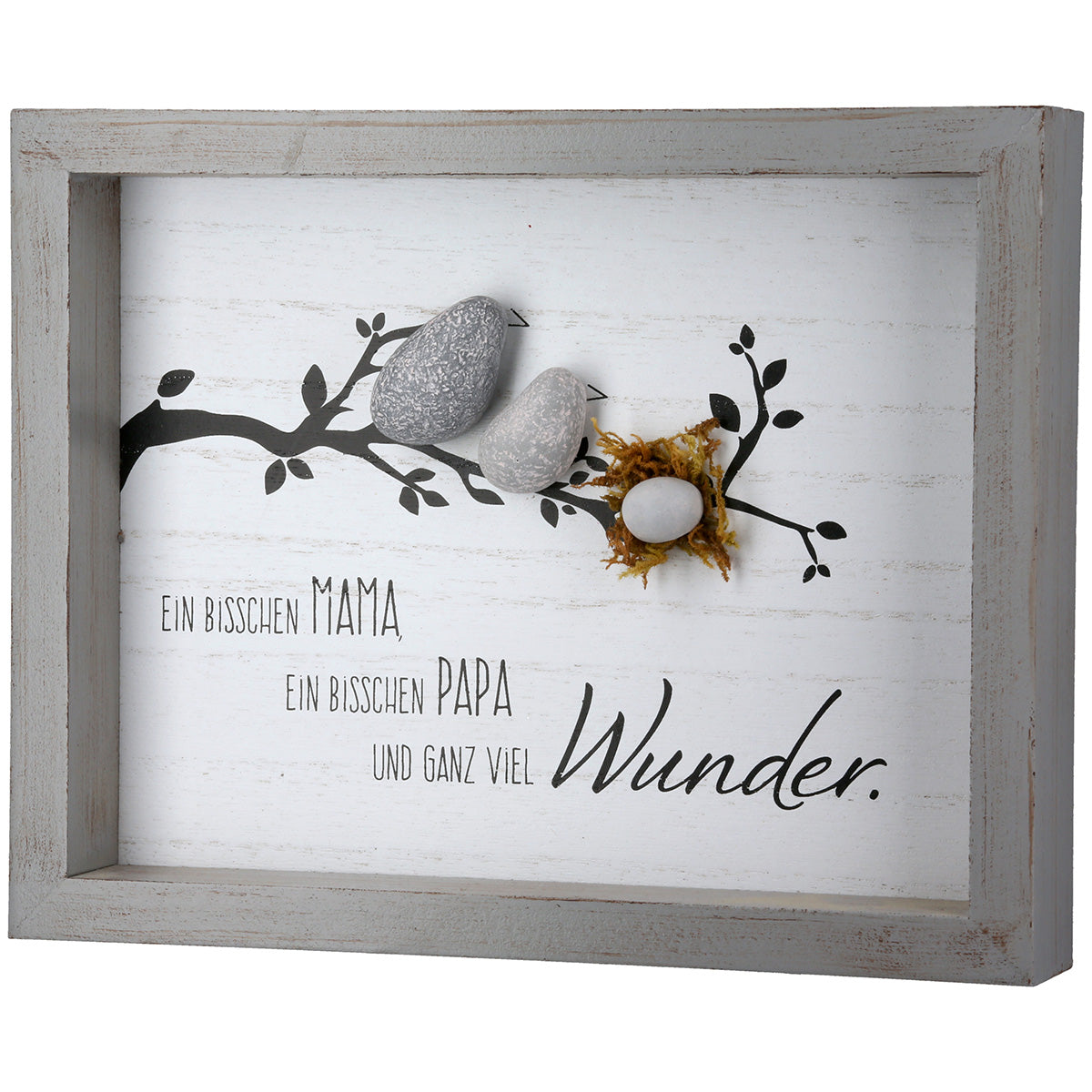 Wandbild Set Herzpoesie Klitzeklein 2er set Steinbild grau