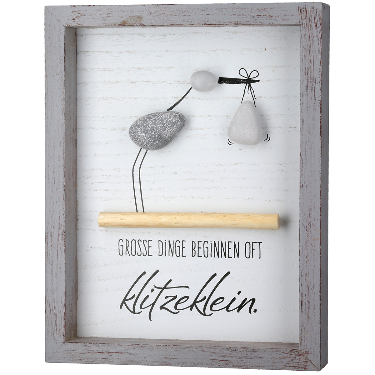 Wandbild Set Herzpoesie Klitzeklein 2er set Steinbild grau
