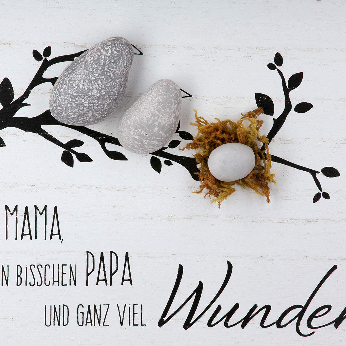 Wandbild Set Herzpoesie Klitzeklein 2er set Steinbild grau