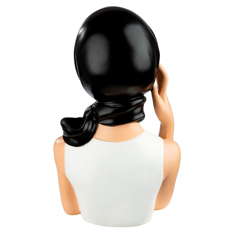 Decorative figure Lady Grace female bust retro style black and white 27 cm