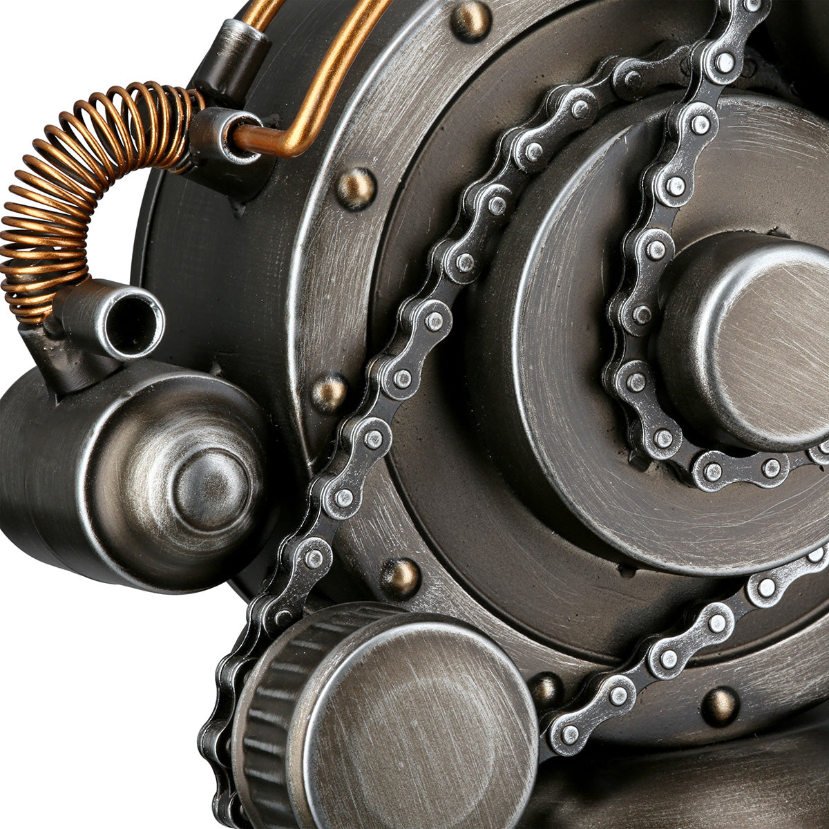 Tischuhr Cada Rund Silberfarben 25cm Metall Antikfinish