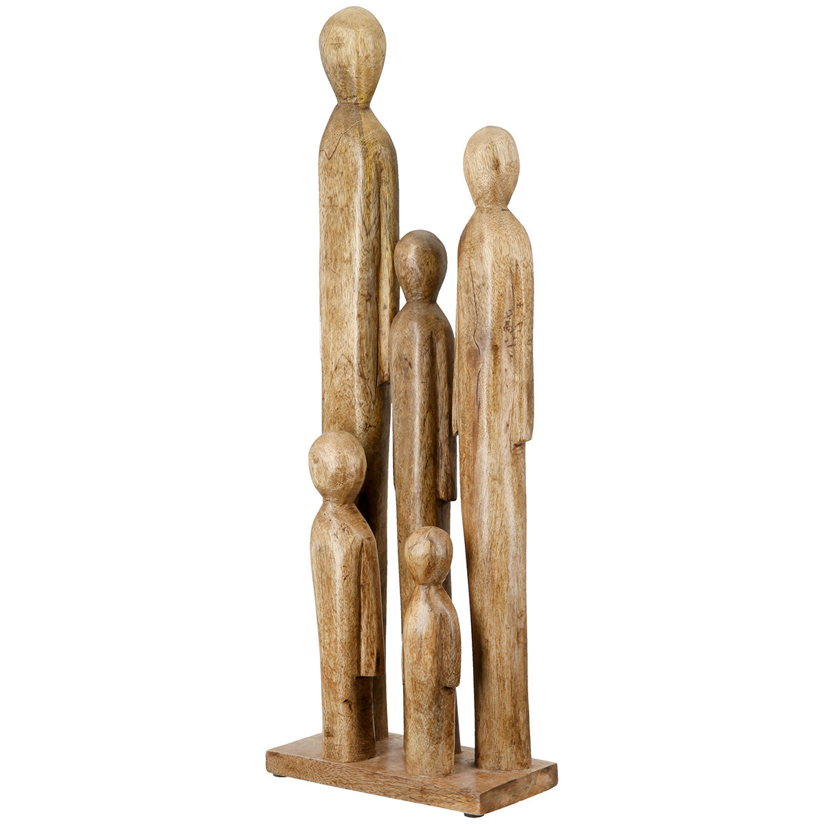 Skulptur Familienglück aus Mangoholz 52cm Natur