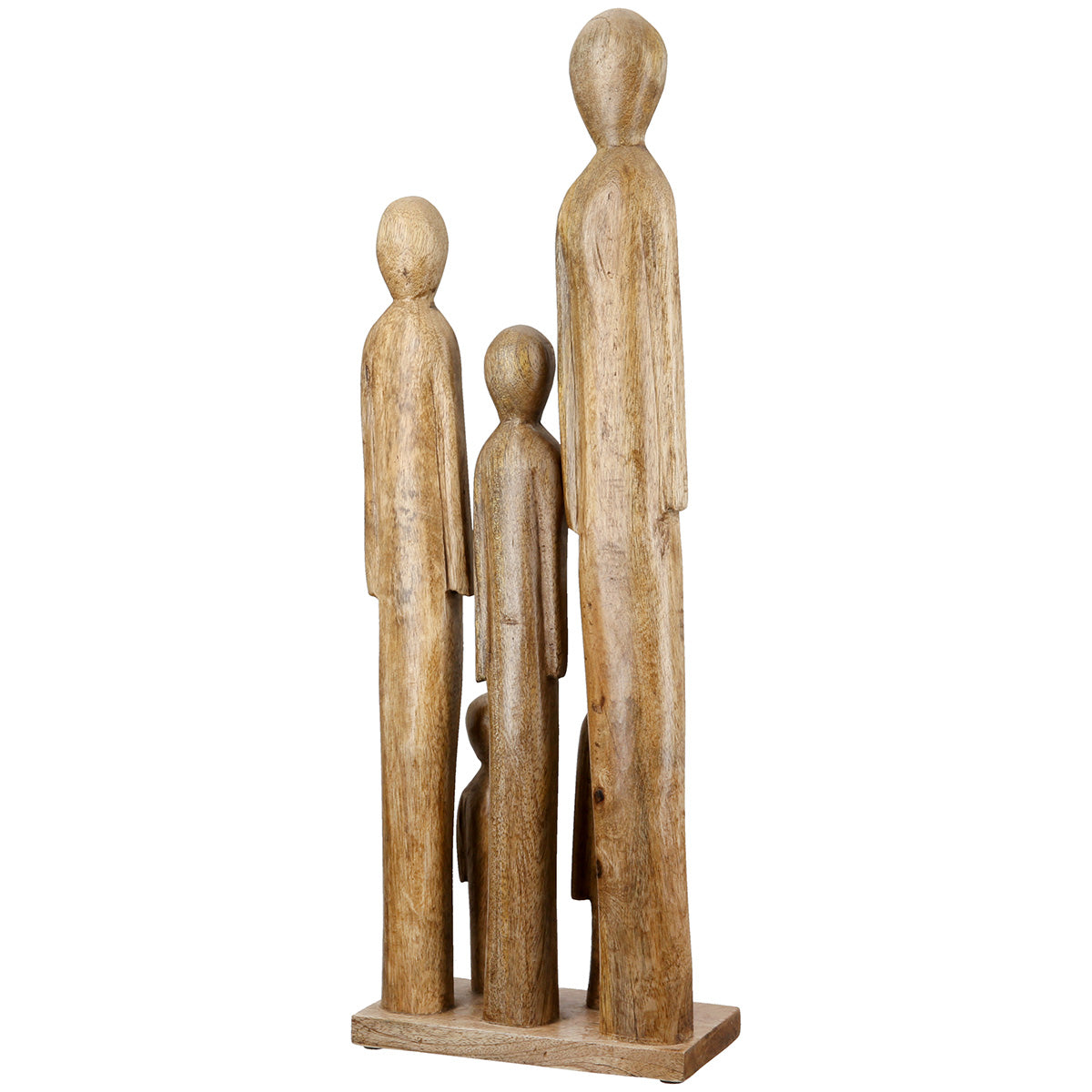 Skulptur Familienglück aus Mangoholz 52cm Natur
