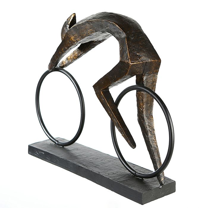 Exclusive "Racer" racing bike bronze sculpture with inspiring saying pendant