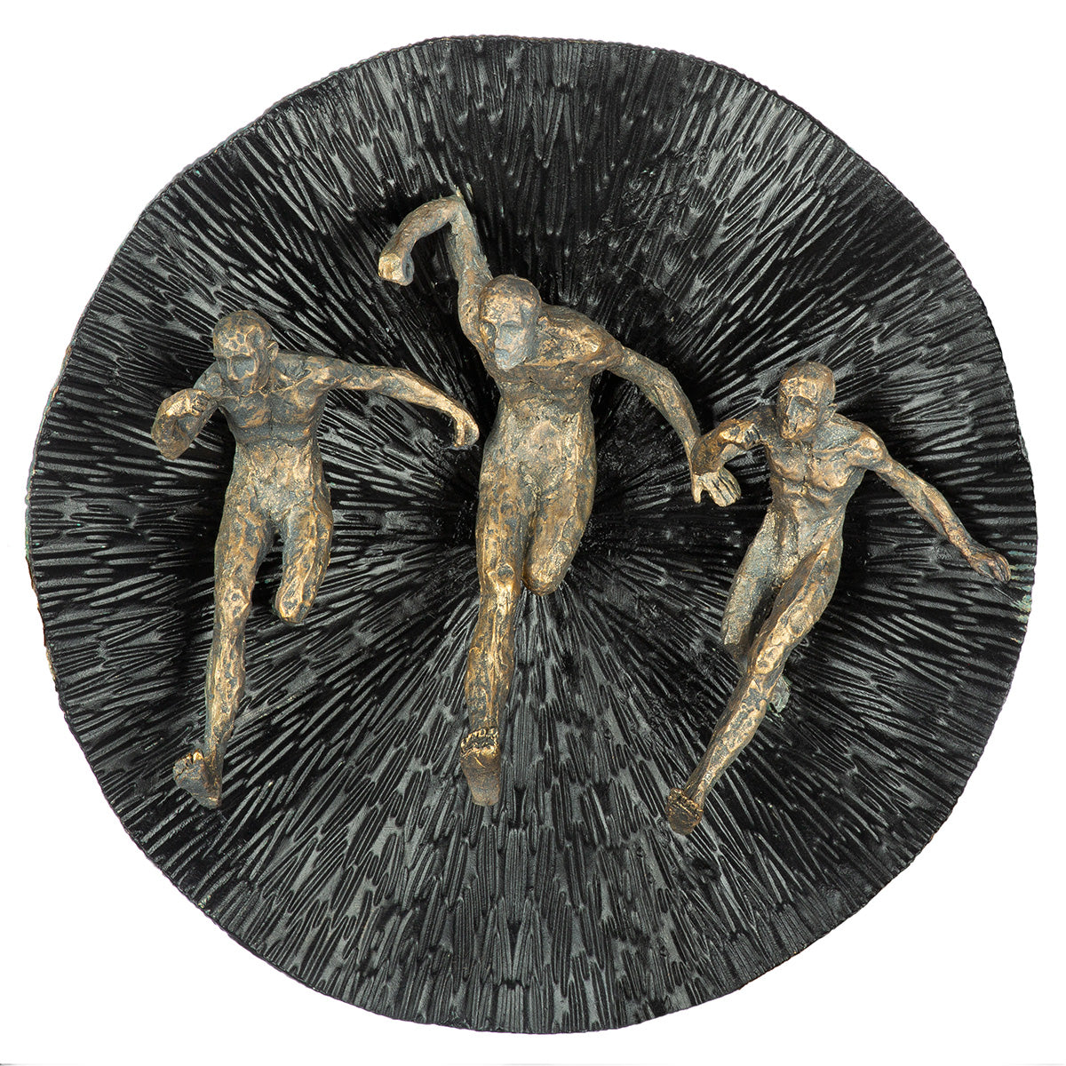 Wandobjekt Runners 39cm Schwarz Bronze Kunstharz