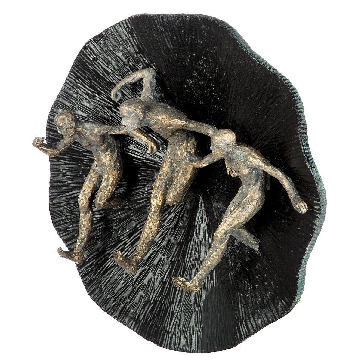 Wandobjekt Runners 39cm Schwarz Bronze Kunstharz