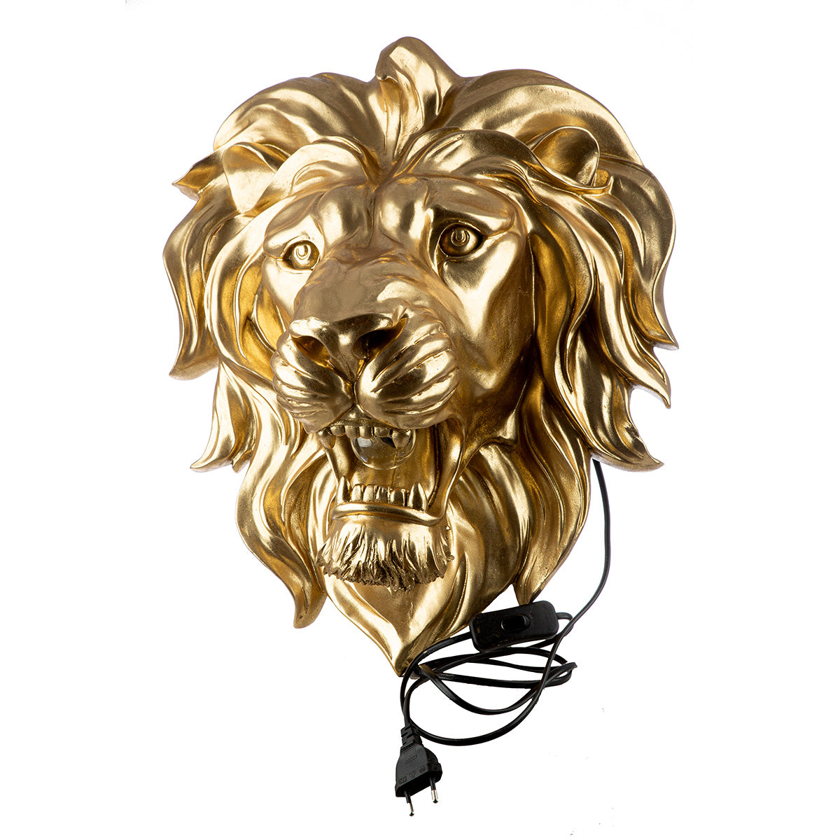 Wandobjekt LED King of the Savannah Kunstharz goldfarben