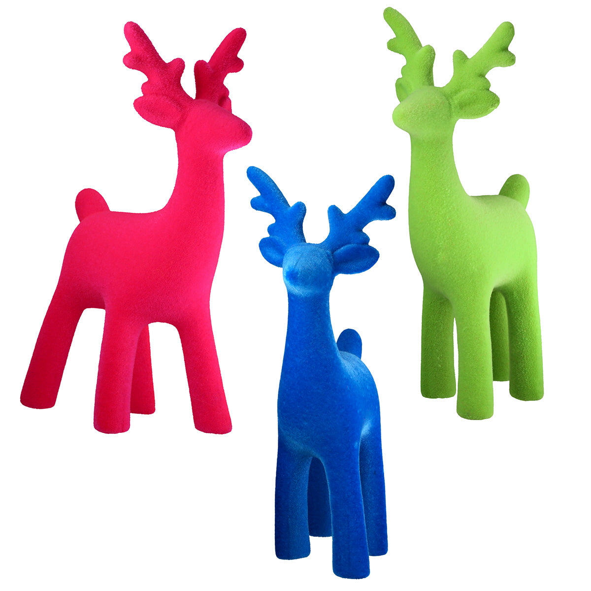 Dekofigur Hirsch Poppy 3er Set bunt Weihnachtsdeko