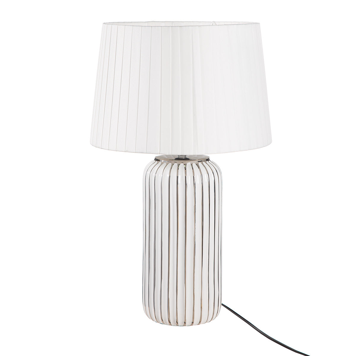 Tischleuchte Stripes Keramik weiß