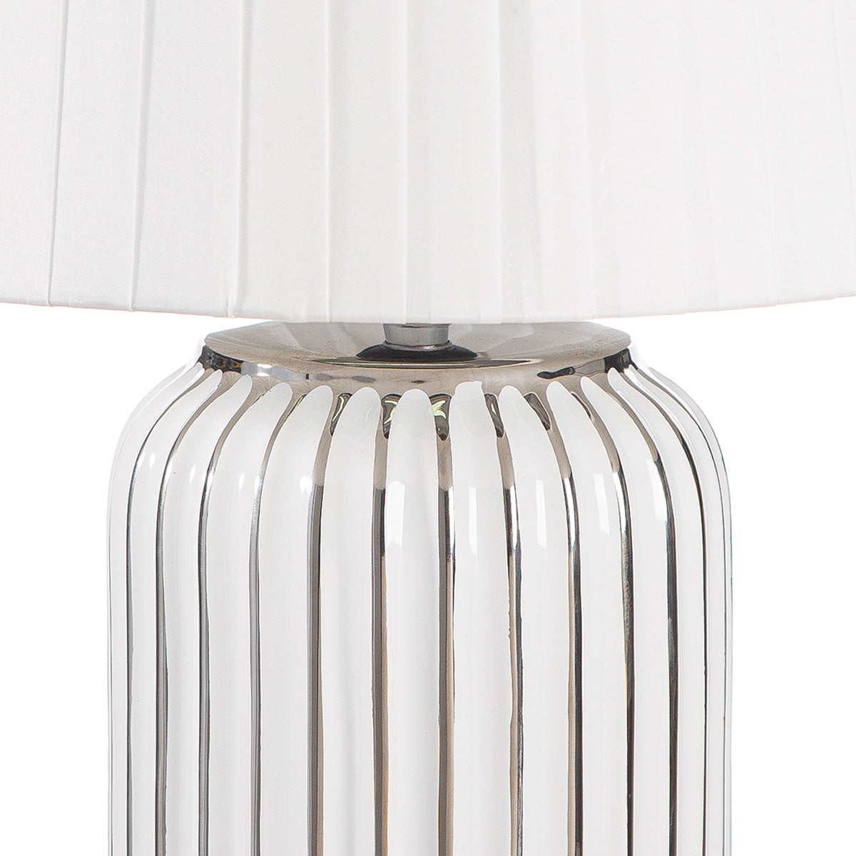 Tischleuchte Stripes Keramik weiß