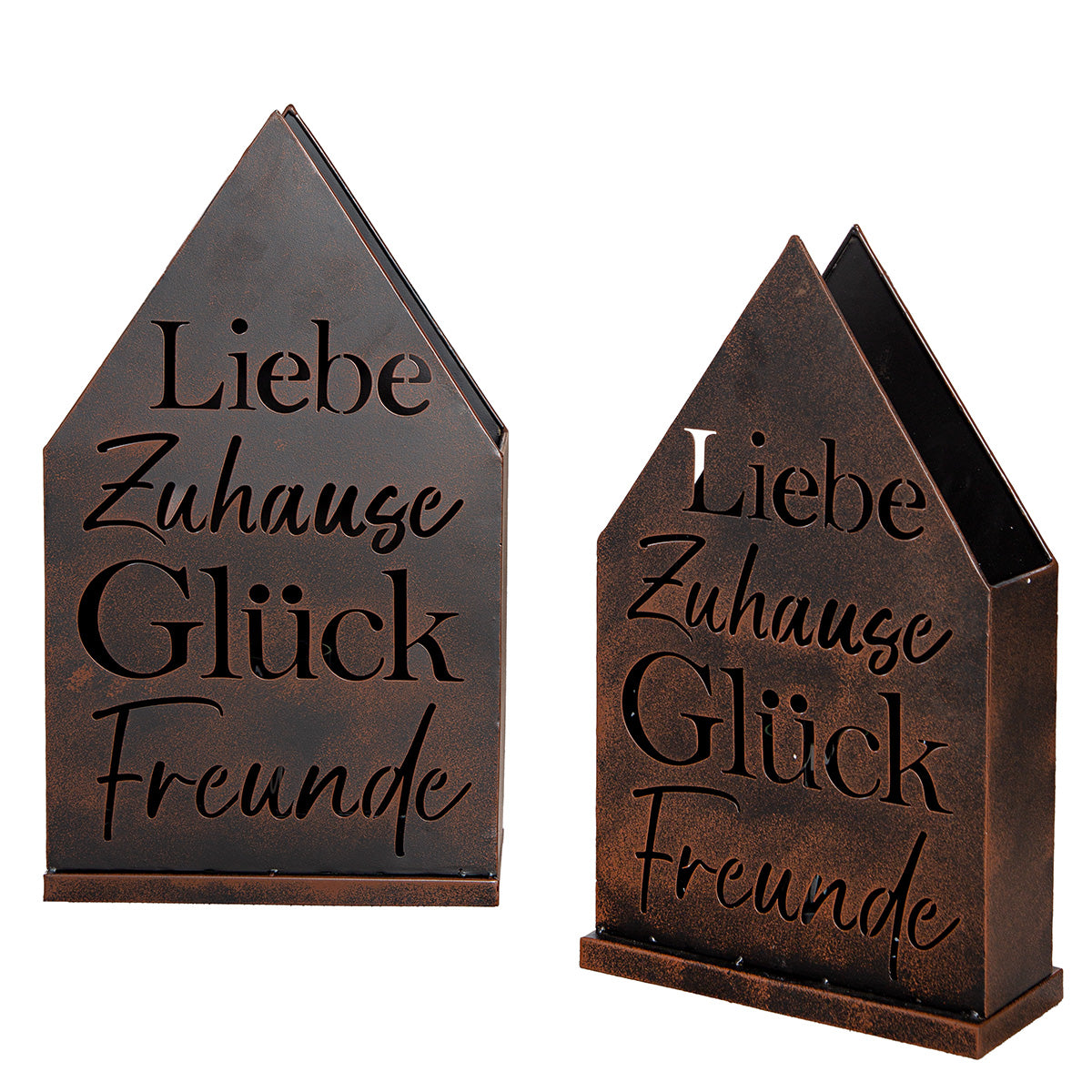 Windlicht Freunde Metall braun 2er Set