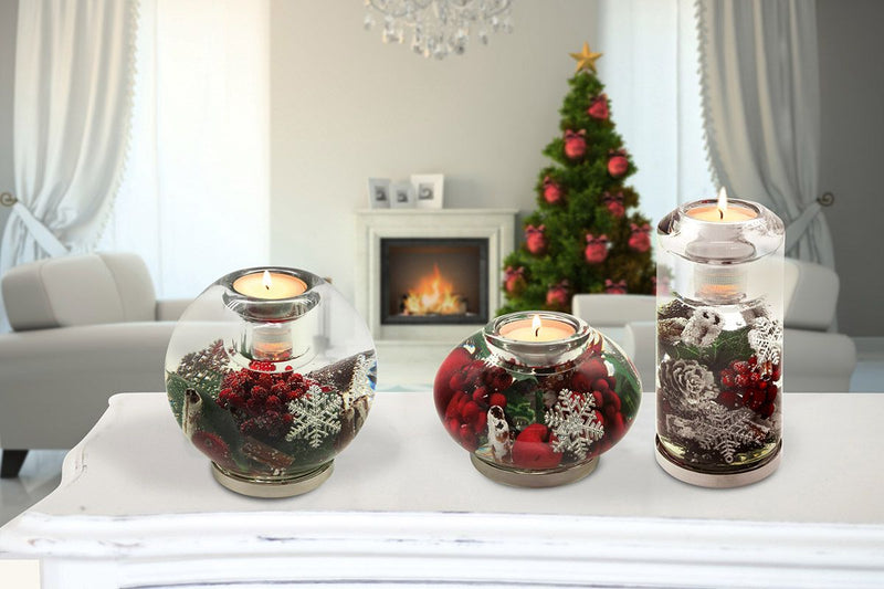 Set of 4 LED tealight candlesticks Candela Classic "Noel" - magical light for festive moments