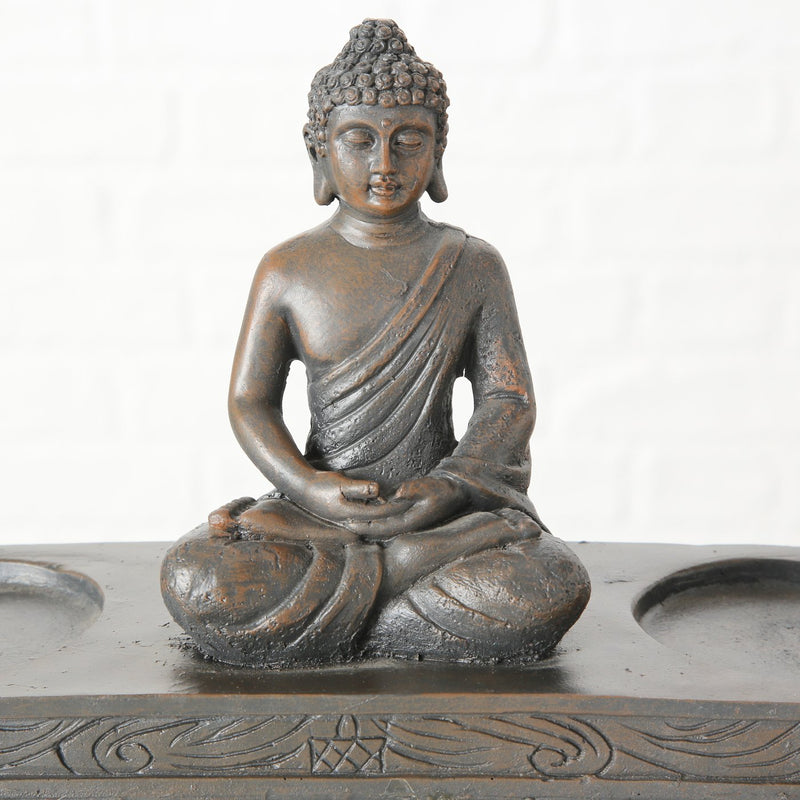 Zen Harmony Windlicht - Buddha Design mit Doppelkerzenhalter